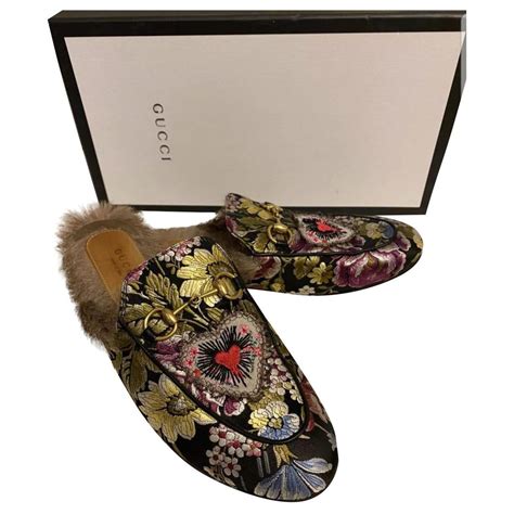 gucci floral mule|gucci fur lined mules.